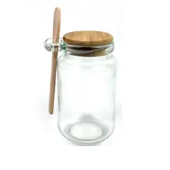 GENERICO - Set 6 Frasco Cocina Ecológico Tapa Y Cuchara Bambú 350 mll