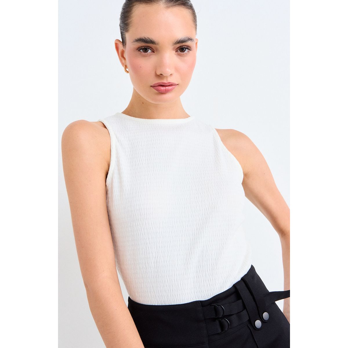 IO - Polera Lisa Mujer Crudo Io