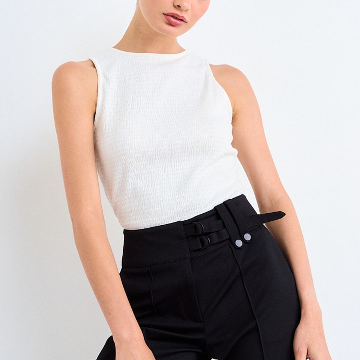 IO - Polera Lisa Mujer Crudo Io