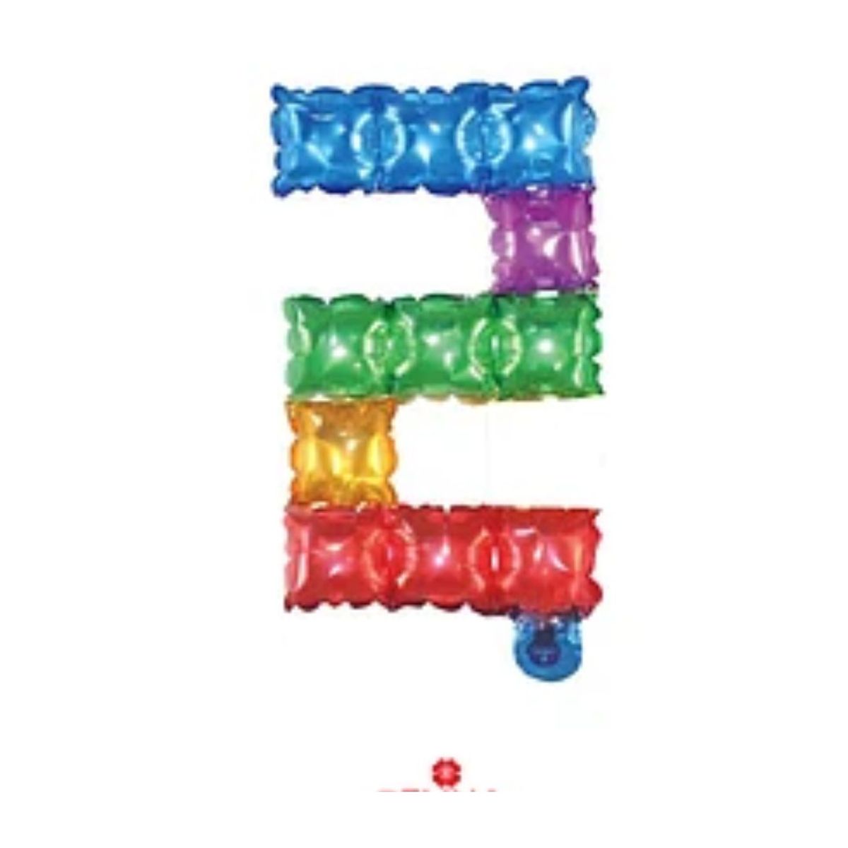 GENERICO - Globo metálico número 2 cuadros de colores 16"