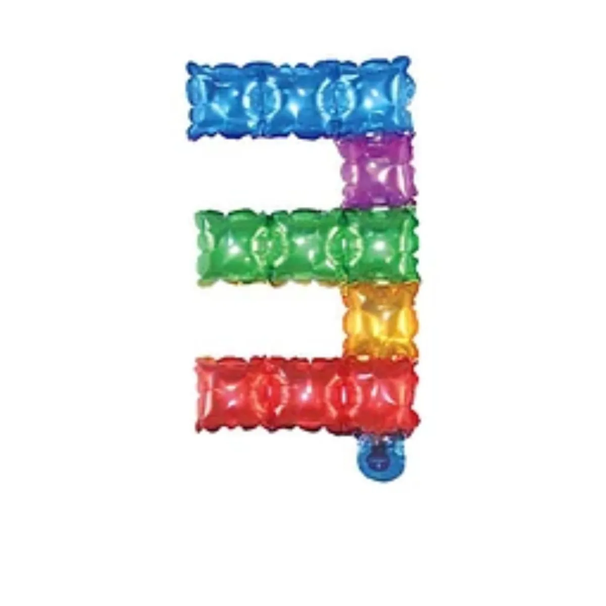 GENERICO - Globo metálico número 3 cuadros de colores 16"