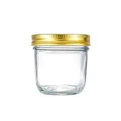 GENERICO - Set 6 Frasco De Vidrio Tapa Aluminio Dorado 280 ml