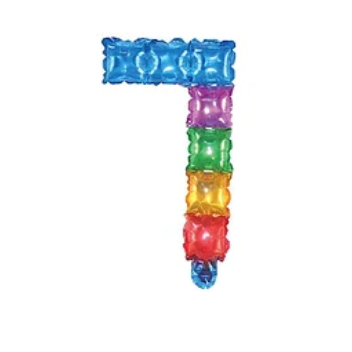GENERICO - Globo metálico número 7 cuadros de colores 16"