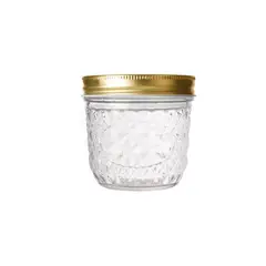 GENERICO - Set 6 Frasco De Vidrio Tapa Aluminio Dorado 300 ml.