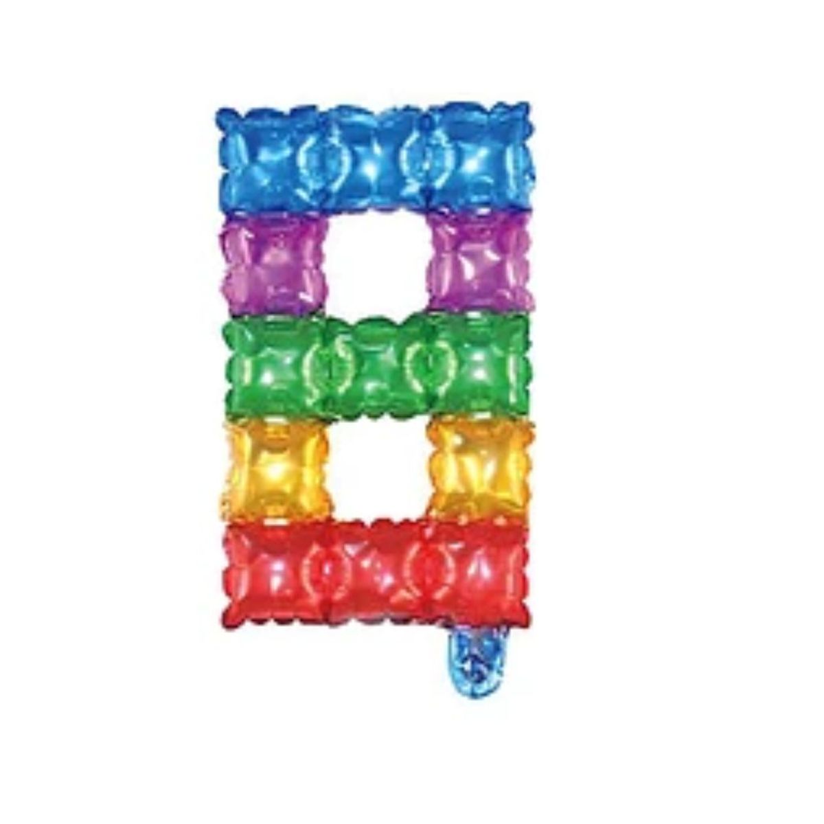 GENERICO - Globo metálico número 8 cuadros de colores 16"