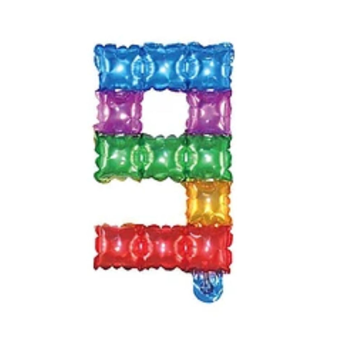 GENERICO - Globo metálico número 9 cuadros de colores 16"