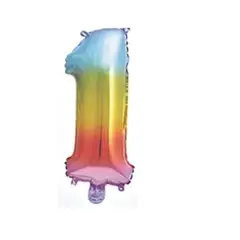 GENERICO - Globo número 1 multicolor 16"