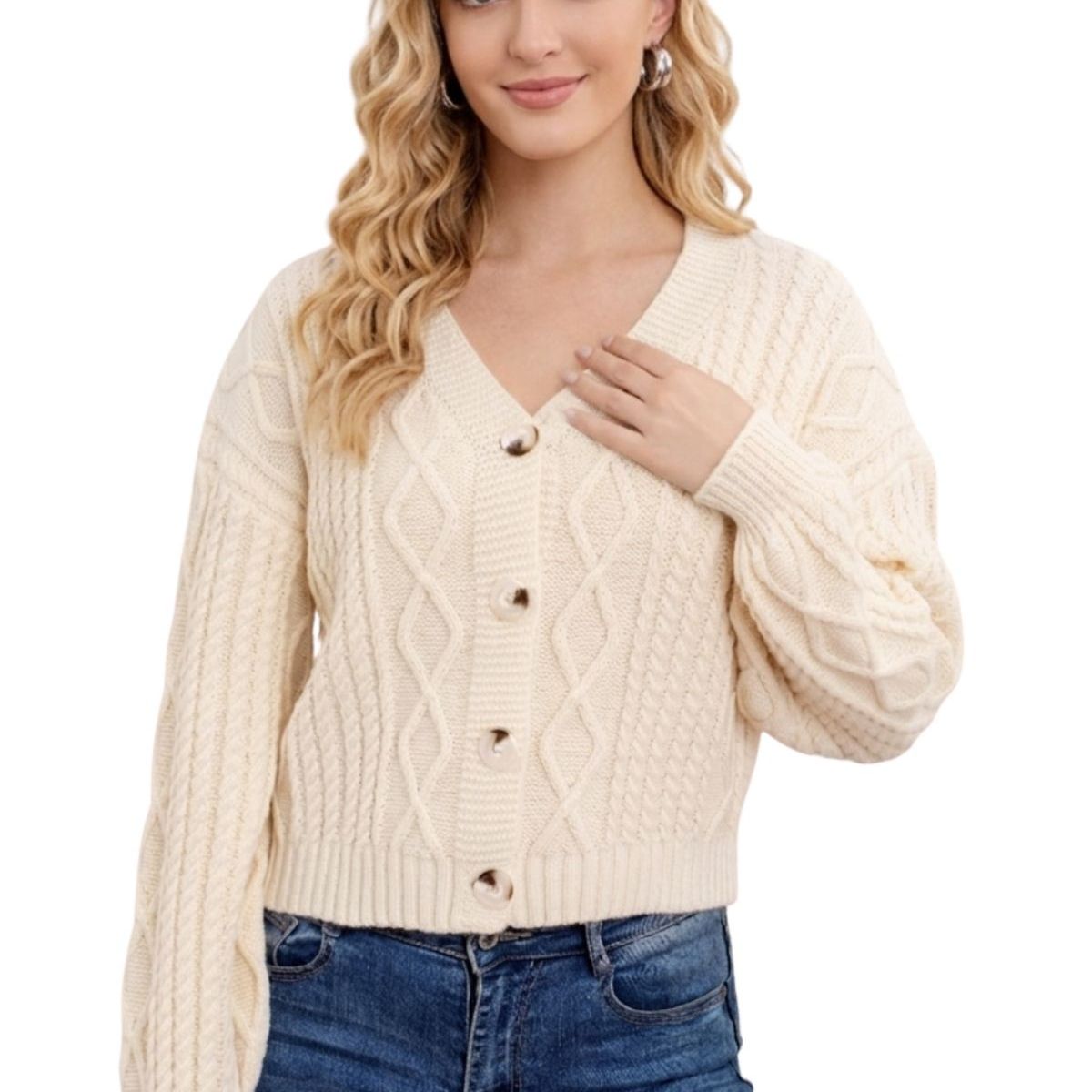LOOK SHOP - Sweater Mujer Manga Globo Acanalado. Colores. Variedades 517027