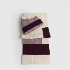 LOUNGE - Set Gorro Y Bufanda Diseño De Líneas