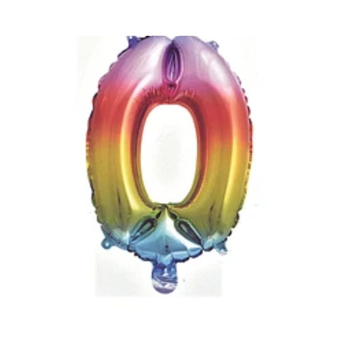 GENERICO - Globo número 0 multicolor 16"