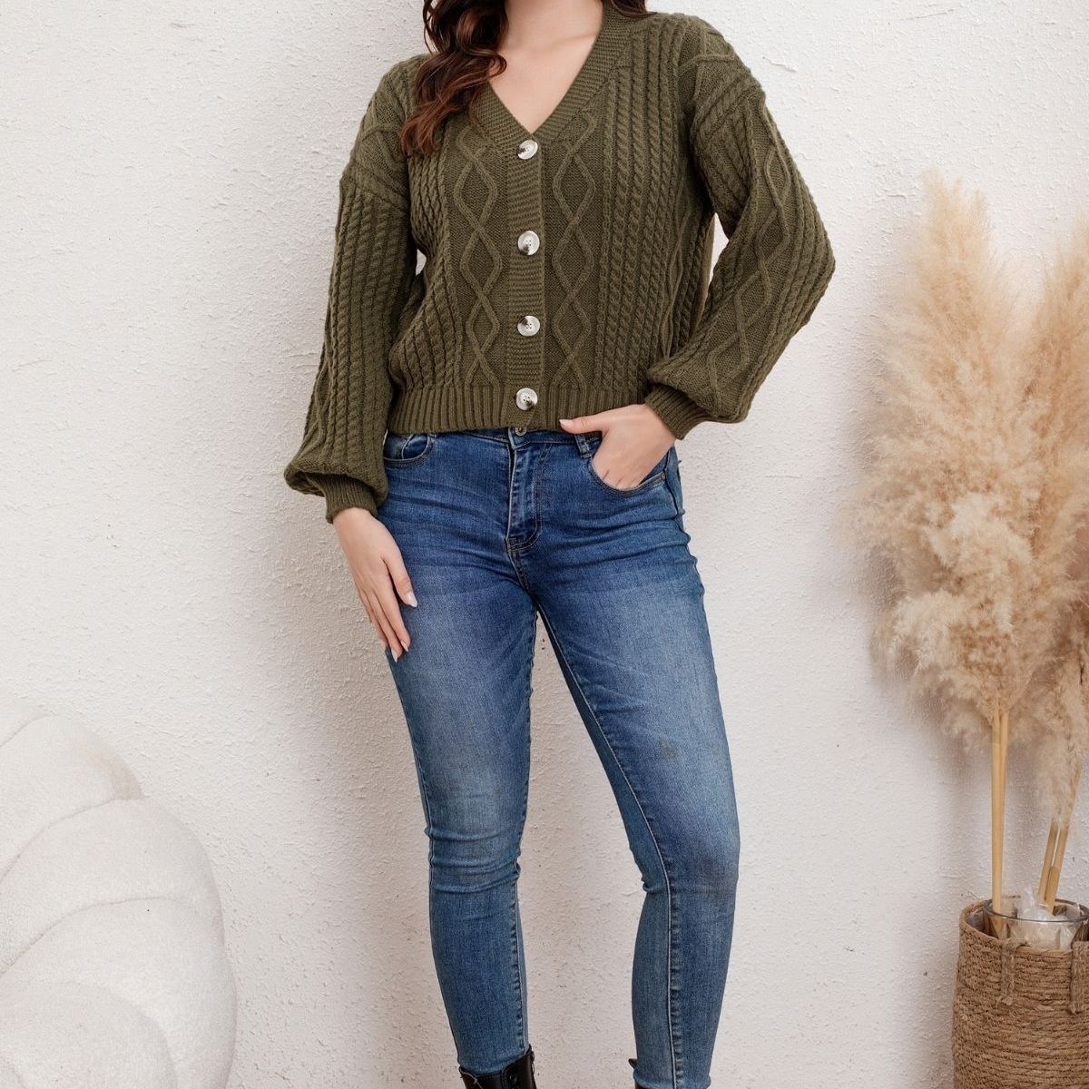 LOOK SHOP - Sweater Mujer Manga Globo Acanalado. Colores. Variedades 517027