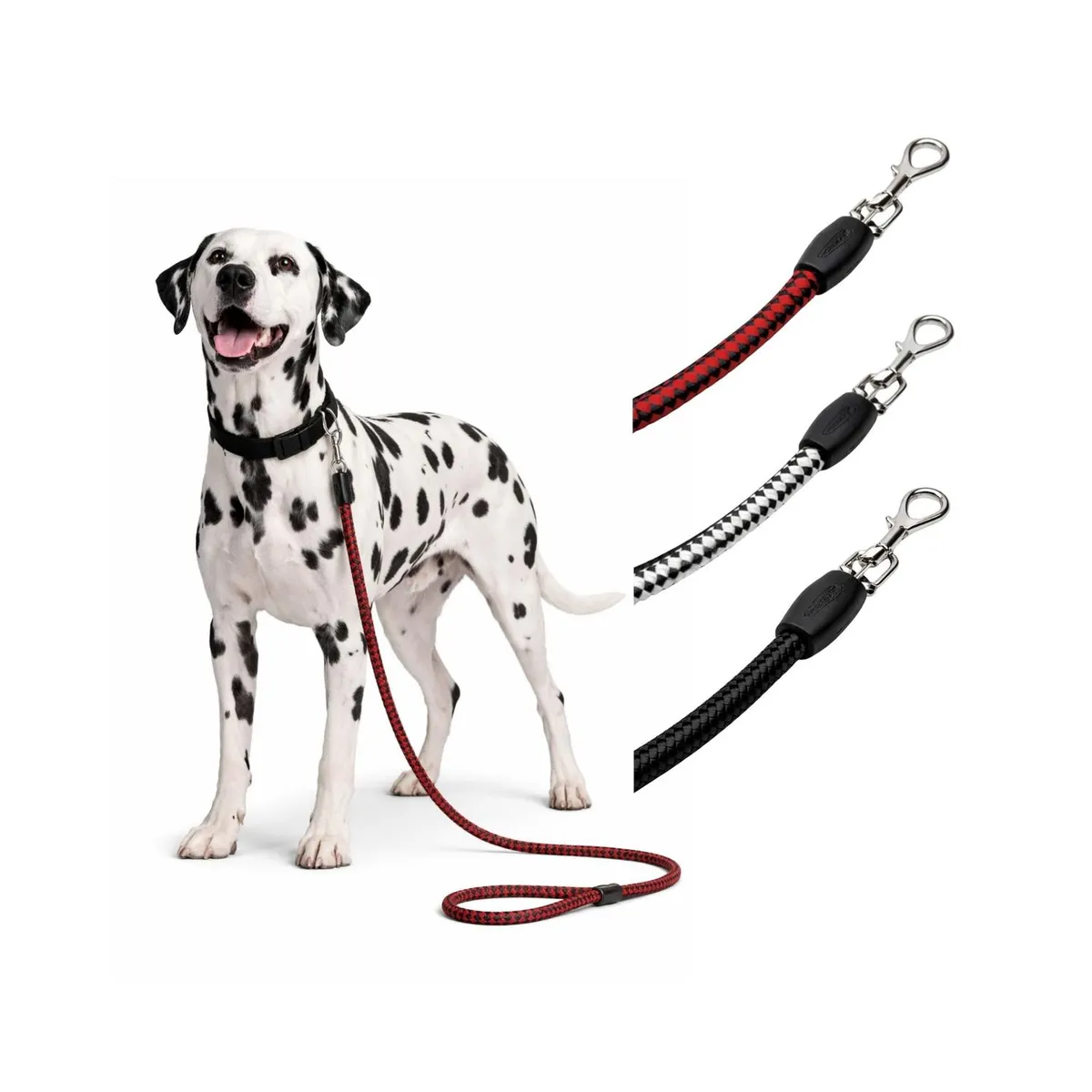 GENERICO - Correa Perro Cuerda Redonda Cuero 120 cm Resistente - Negro