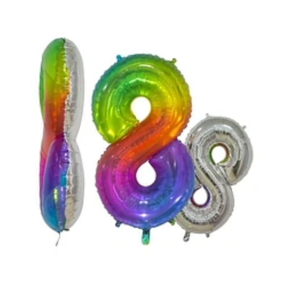 GENERICO - Globo metálico número 8 multicolor 16 pulgadas