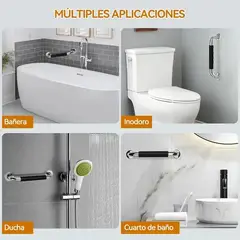 EVERSO - Barra De Seguridad Para Baño Acero Inoxidable 30cm 2pcs, Barras De Agarre Antideslizantes Para Ducha