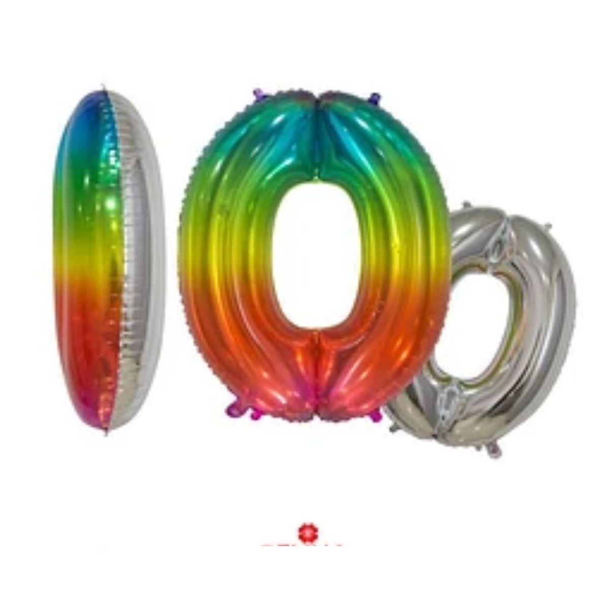 GENERICO - Globo metálico número 0 multicolor 16 pulgadas