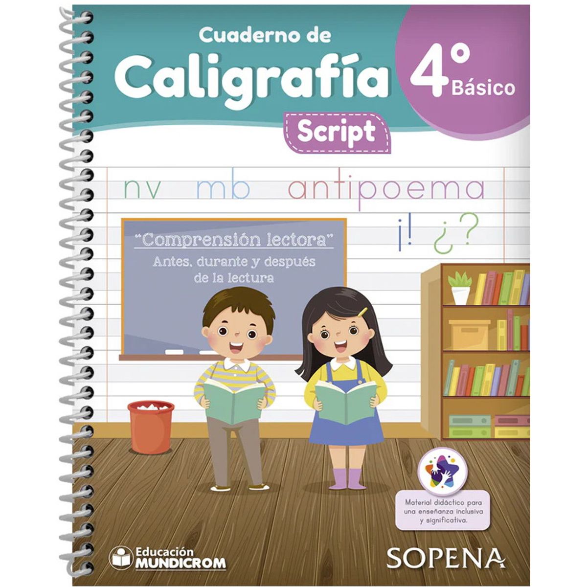ANTARTICA LIBROS - Cuaderno De Caligrafia Script 4° Basico Horizontal