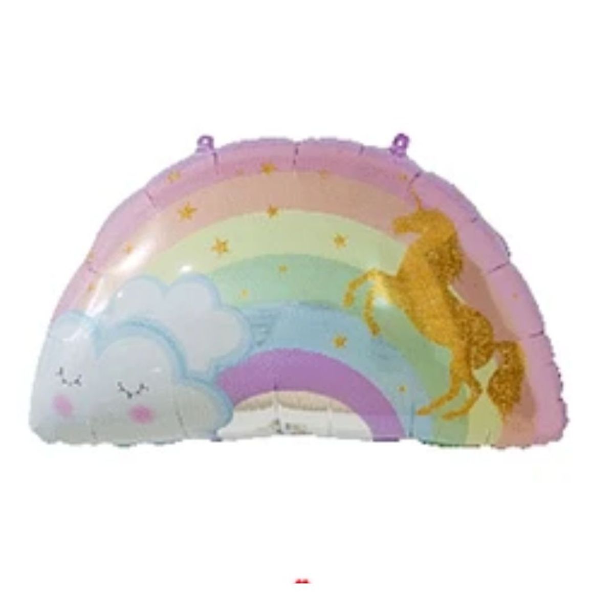GENERICO - Globo metalizado arcoiris, nube y unicornio 59x76cm