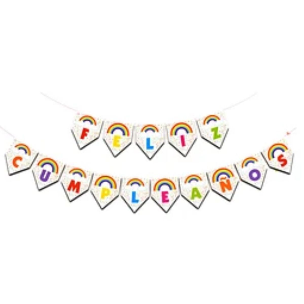 GENERICO - Guirnalda feliz cumpleaños arcoiris 5m