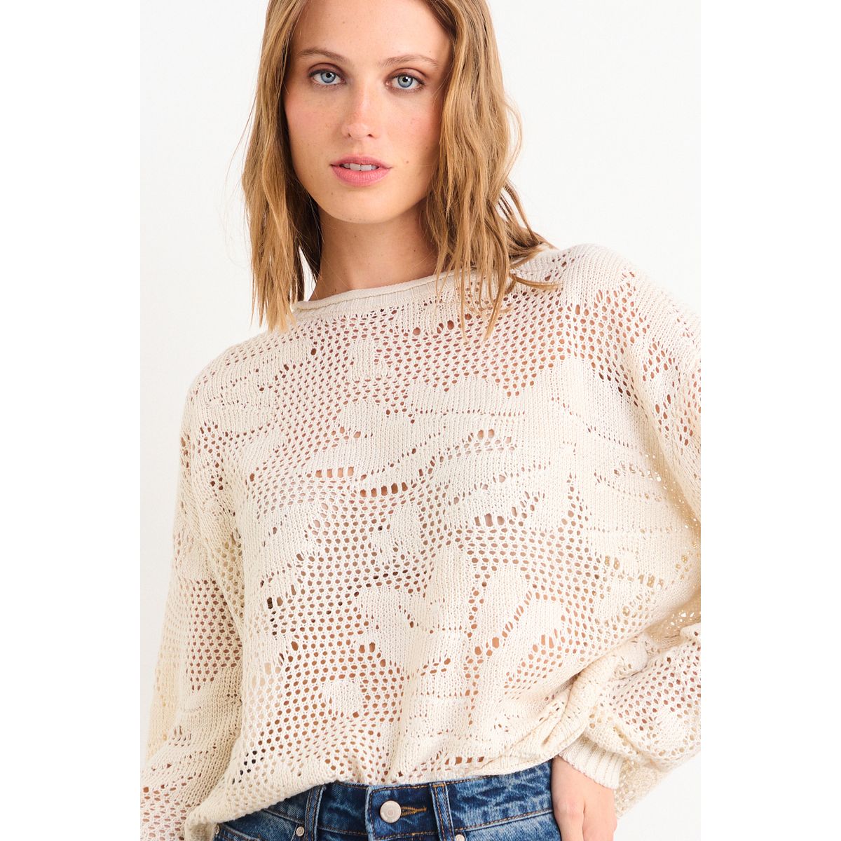 IO - Sweater Liso Mujer Beige Io
