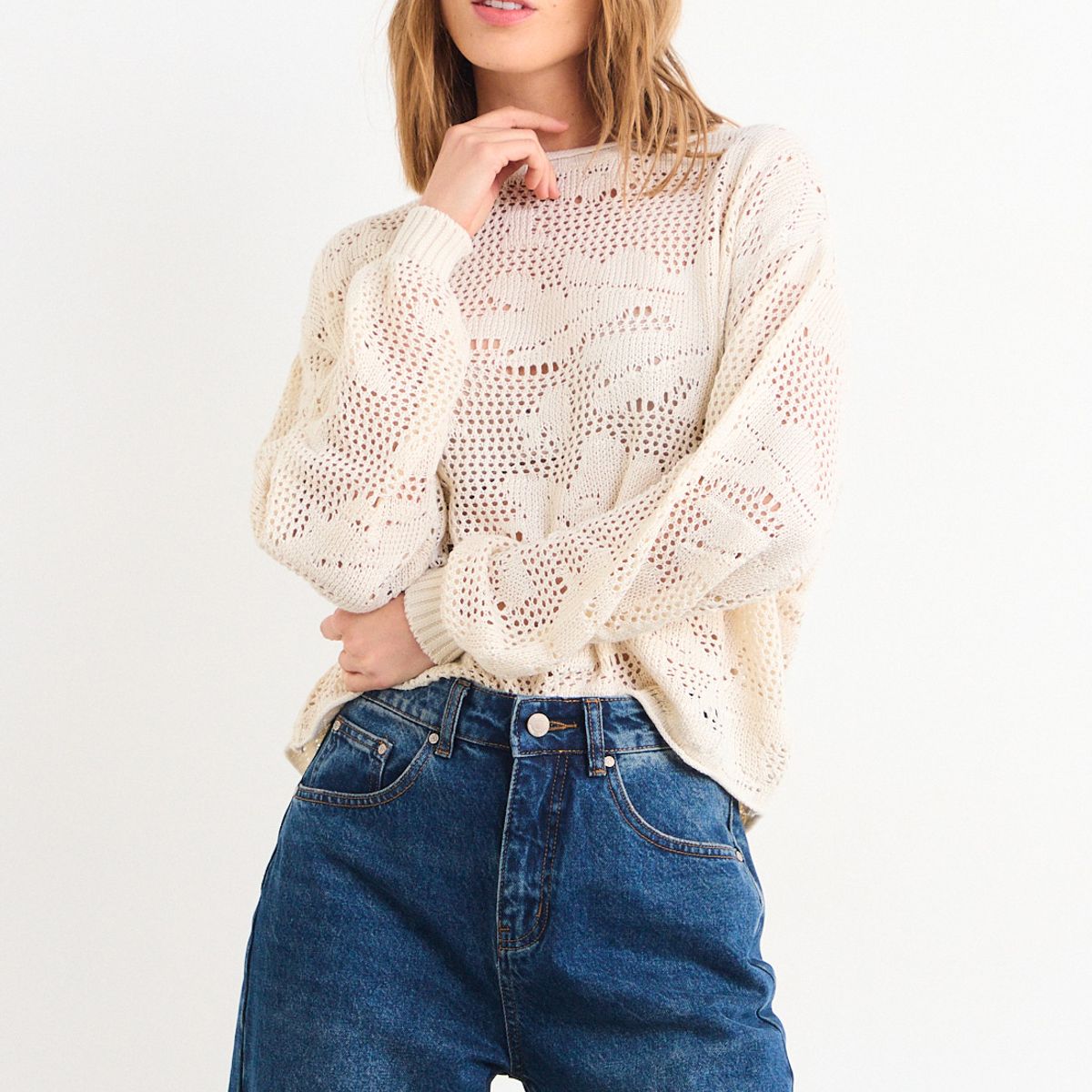 IO - Sweater Liso Mujer Beige Io