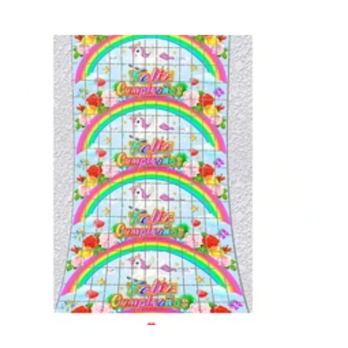 GENERICO - Cortina de arcoiris y unicornio feliz cumpleaños 100x200cm
