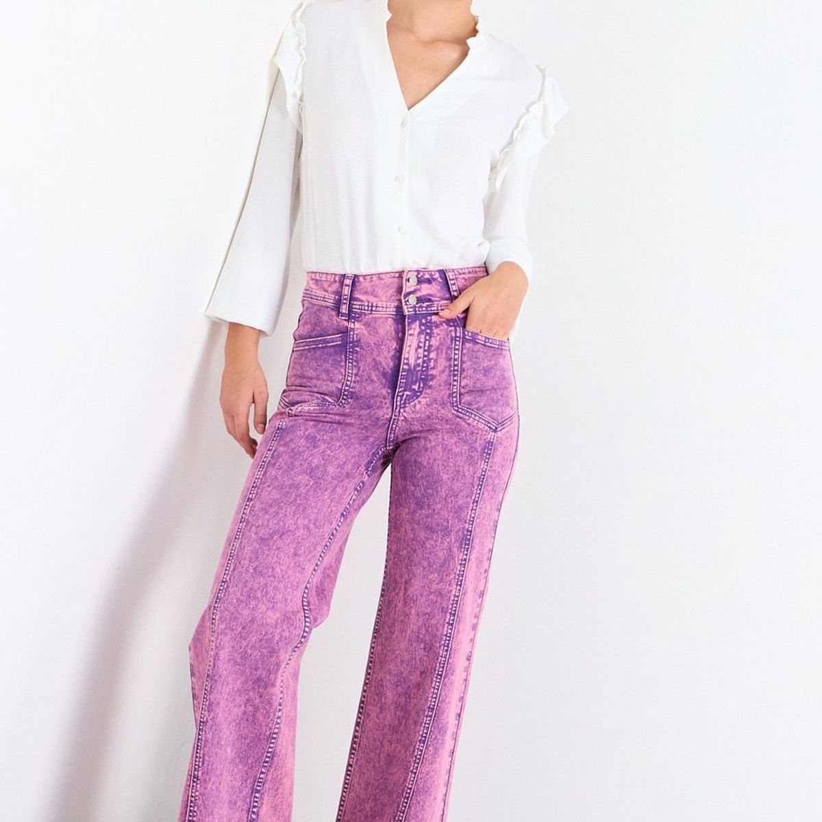 IO - Jeans Liso Mujer Morado Io
