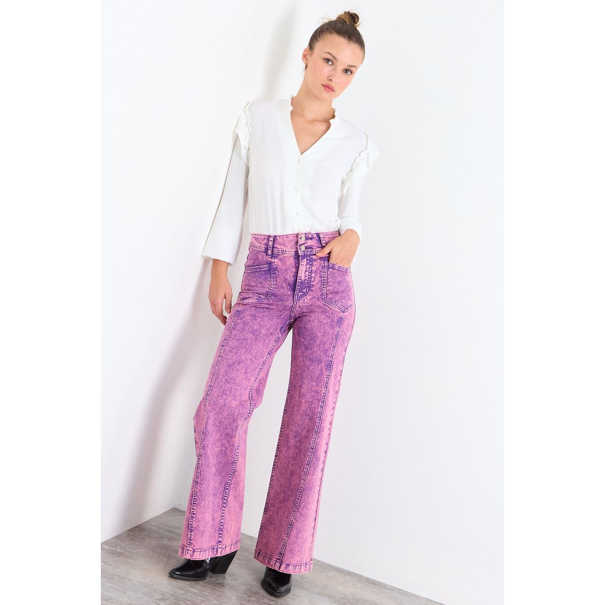 IO - Jeans Liso Mujer Morado Io