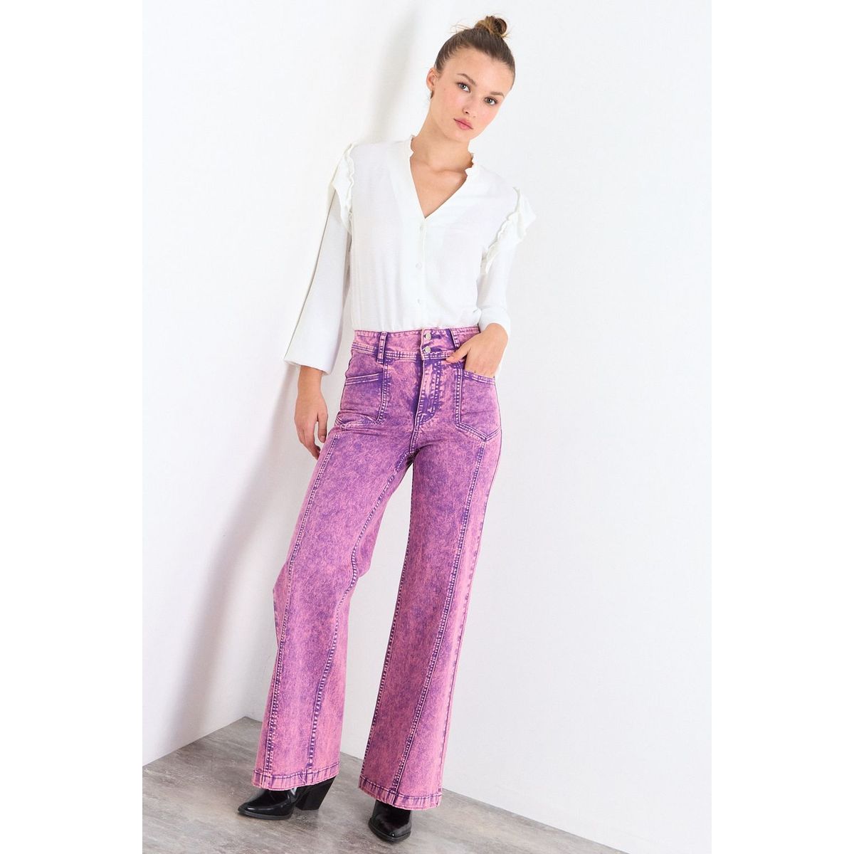 IO - Jeans Liso Mujer Morado Io