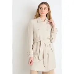 IO - Trench Liso Mujer Beige