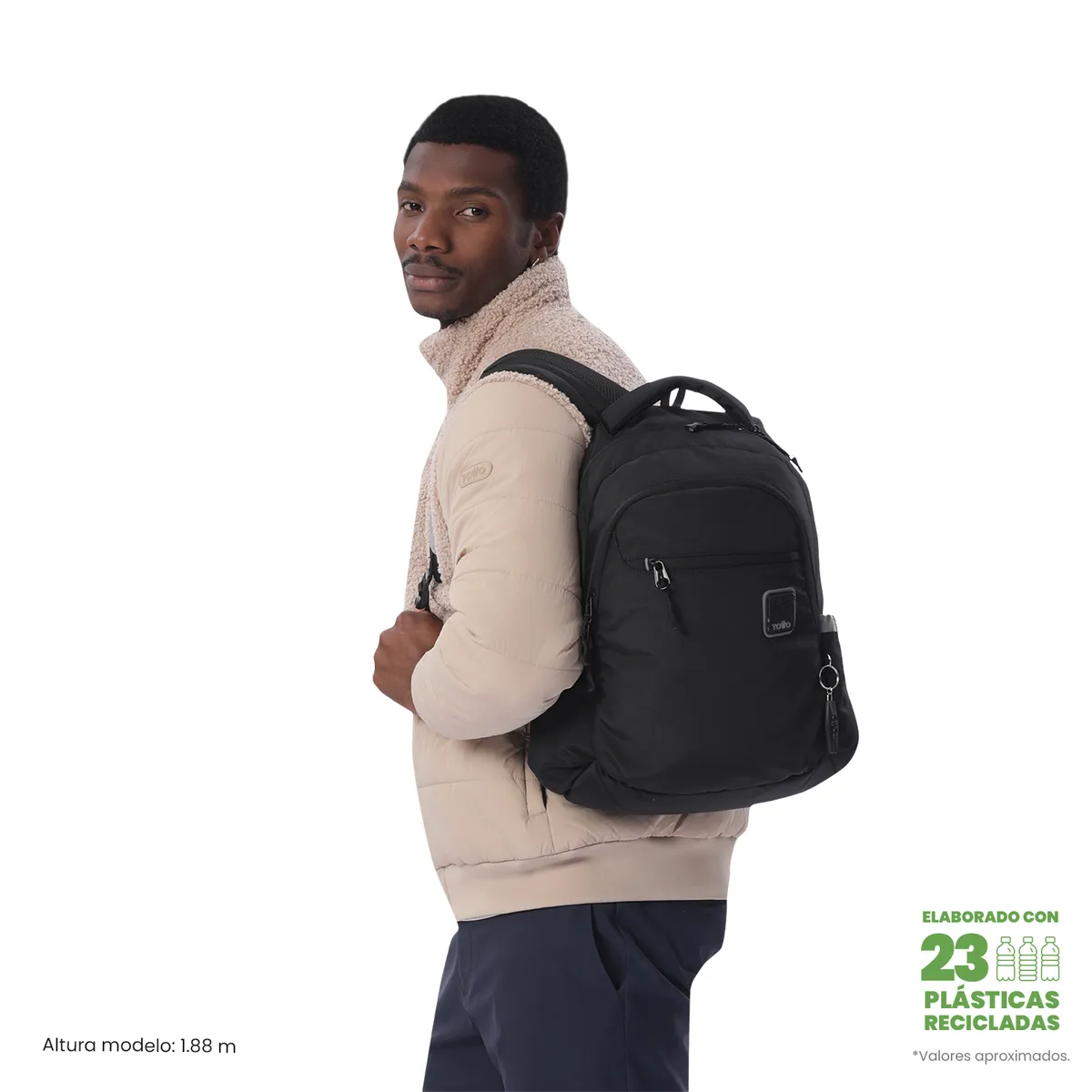 TOTTO - Mochila Universitario Misisipi 2.0 Porta PC 14 Negro