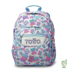 TOTTO - Mochila Escolar Juvenil Porta PC 13 Gommas Blanco