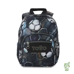 TOTTO - Mochila Escolar Juvenil Porta Tablet 10 Tempera Negro