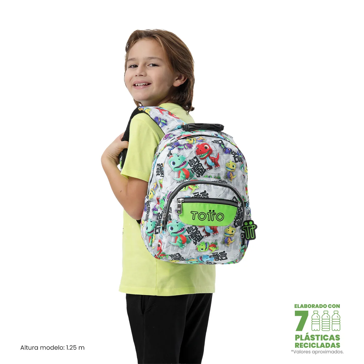 TOTTO - Mochila Escolar Juvenil Porta Tablet 10  Tempera Gris