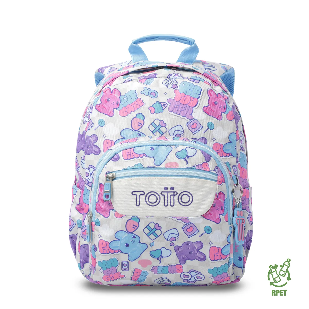 TOTTO - Mochila Escolar Juvenil Porta Tablet 10  Tempera Blanco