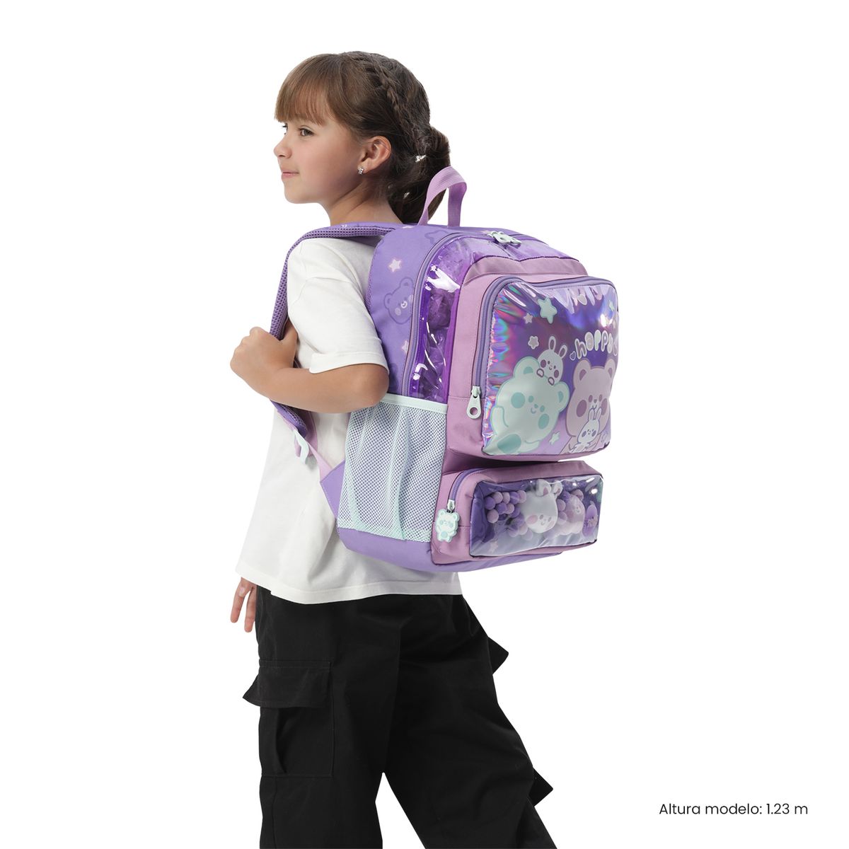 TOTTO - Mochila Escolar Totto para Niña Friends Party Mediano Morado