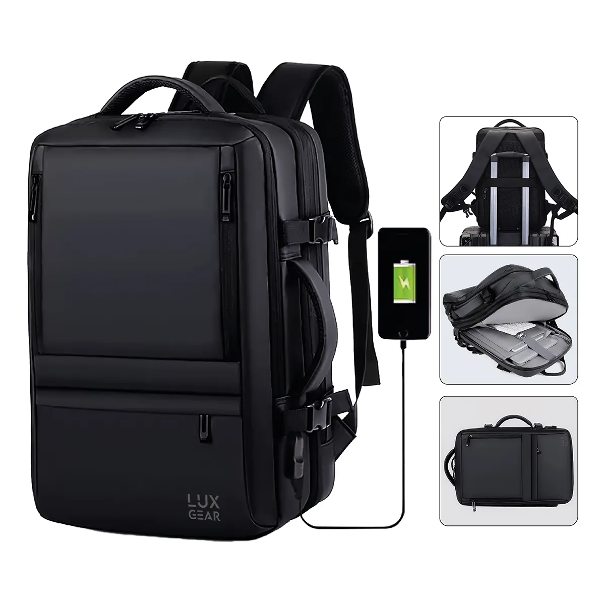 LUXGEAR - Mochila Maleta Viaje Cabina Luxgear Notebook Impermeable 48L