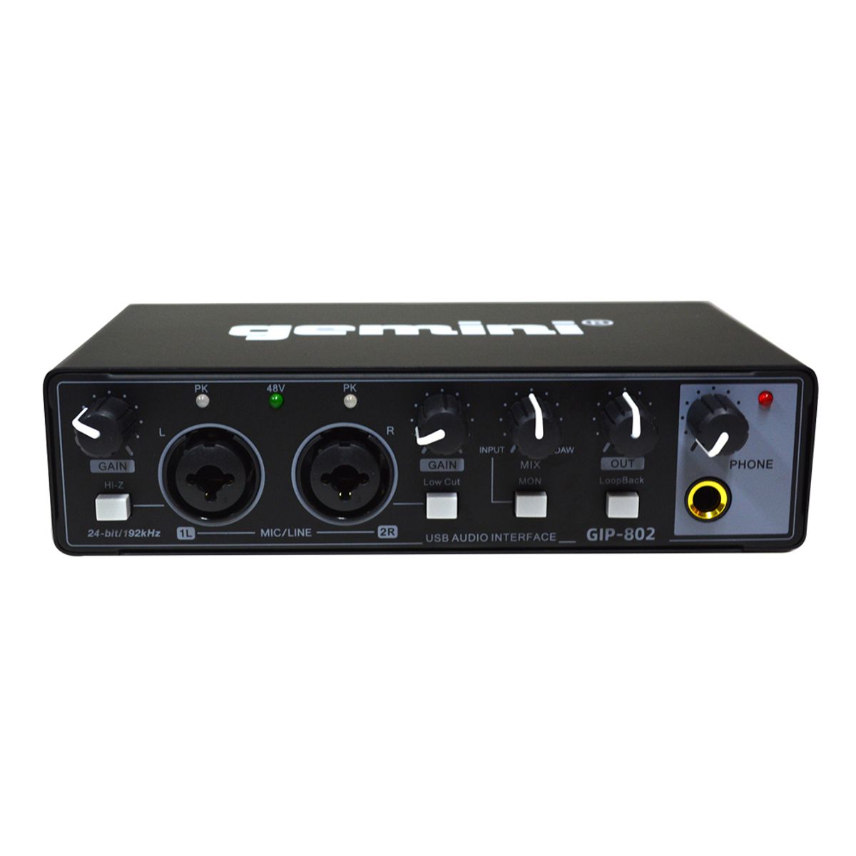 GEMINI - INTERFAZ DE AUDIO PRE AMPLIFICADO 2 CANALES-USB CON PHANTOM GEMINI