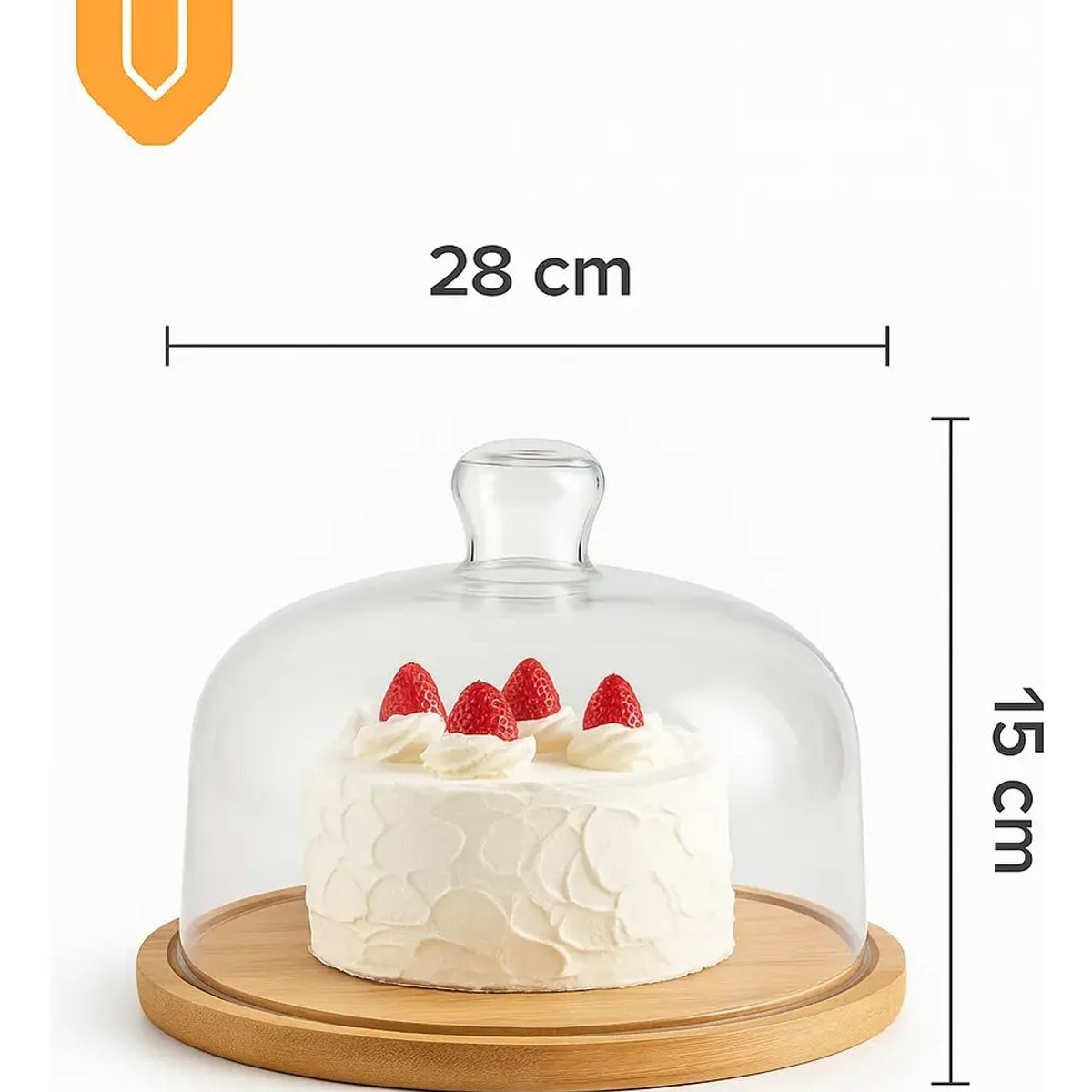 GENERICO - Base Torta Bambu 28 cm Tapa Cupcakes Soporte Dulces Transporte Exhibicion Reposteria Hogar