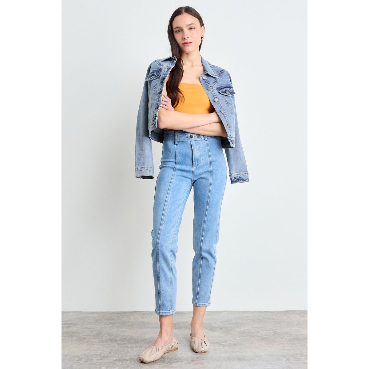 IO - Jeans Liso Mujer Celeste Io