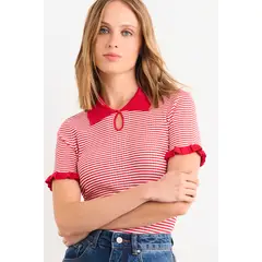 IO - Polera Manga Corta Mujer Rojo