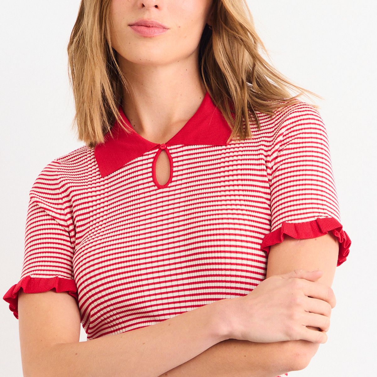 IO - Polera Manga Corta Mujer Rojo Io
