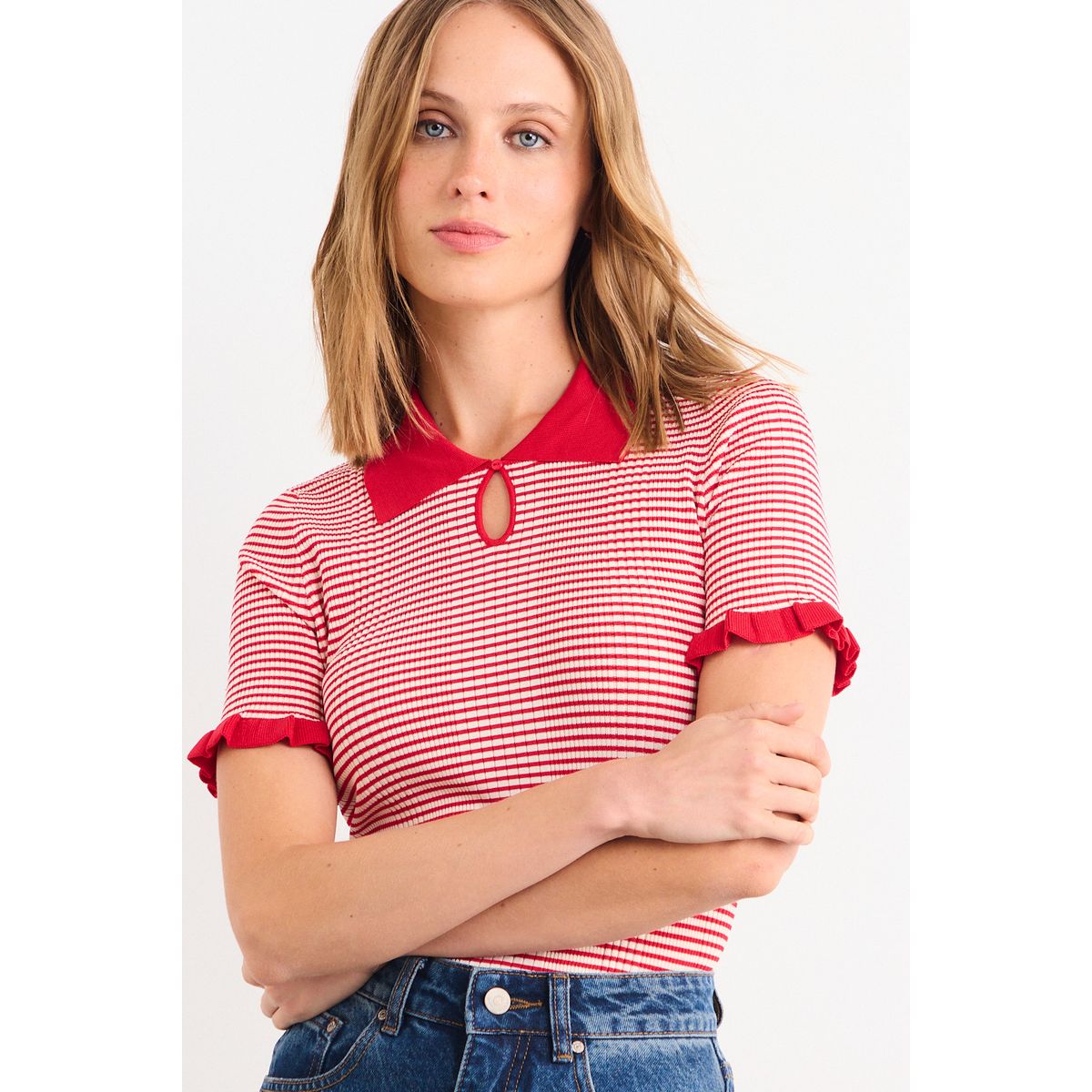 IO - Polera Manga Corta Mujer Rojo Io