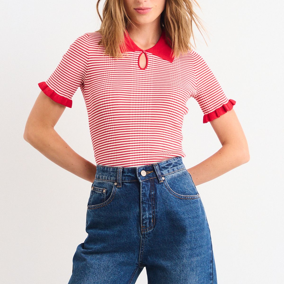 IO - Polera Manga Corta Mujer Rojo Io