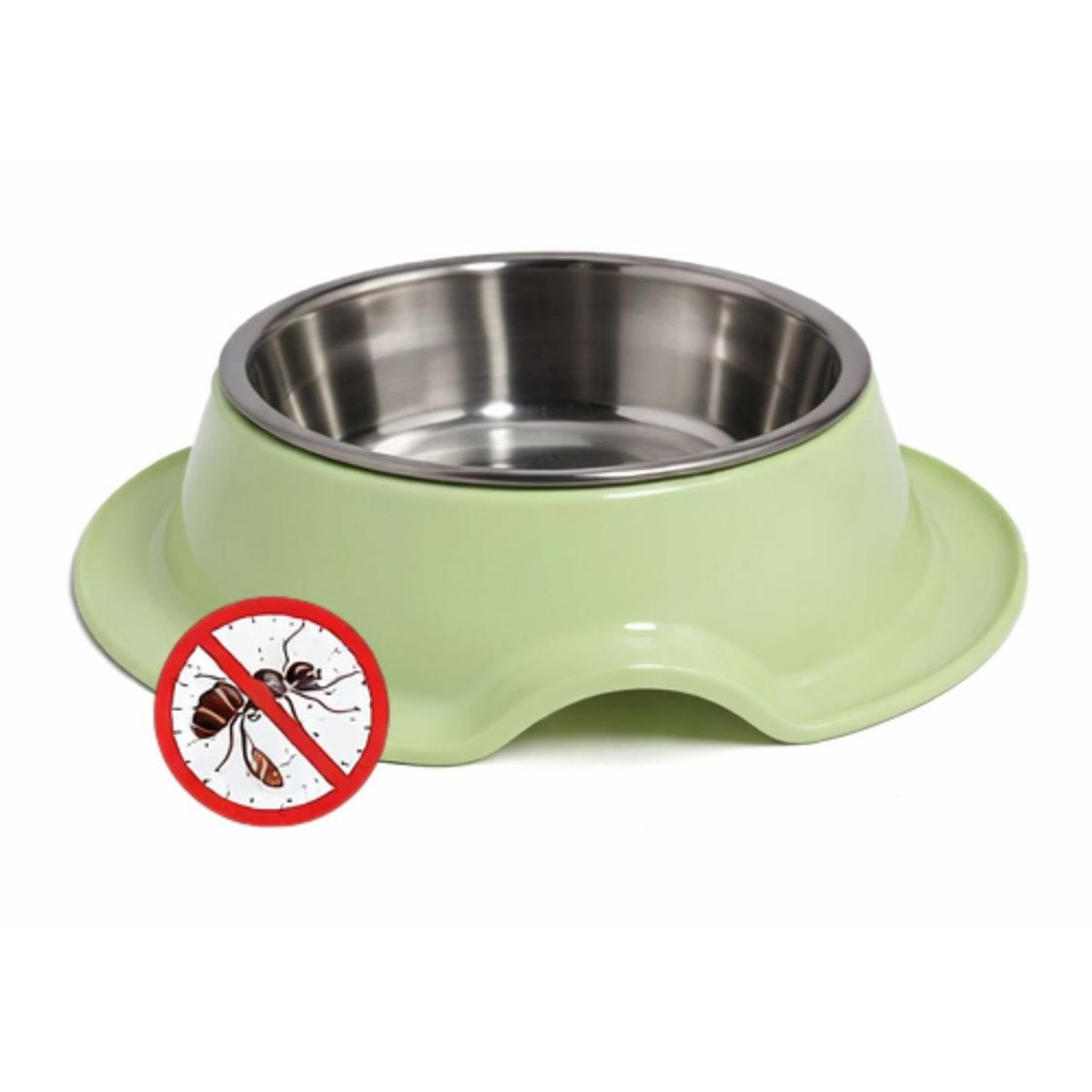 Plato Antihormigas Acero Inoxidable Mascotas 21,5 cm - Verde, marca GENERICO - Foto 2