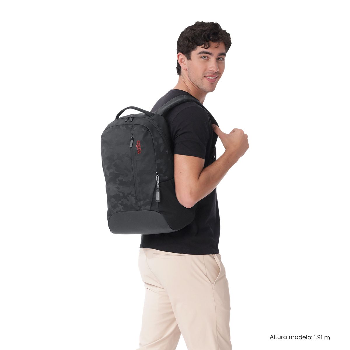 TOTTO - Mochila Universitario  Detroit Porta PC 16 Negro