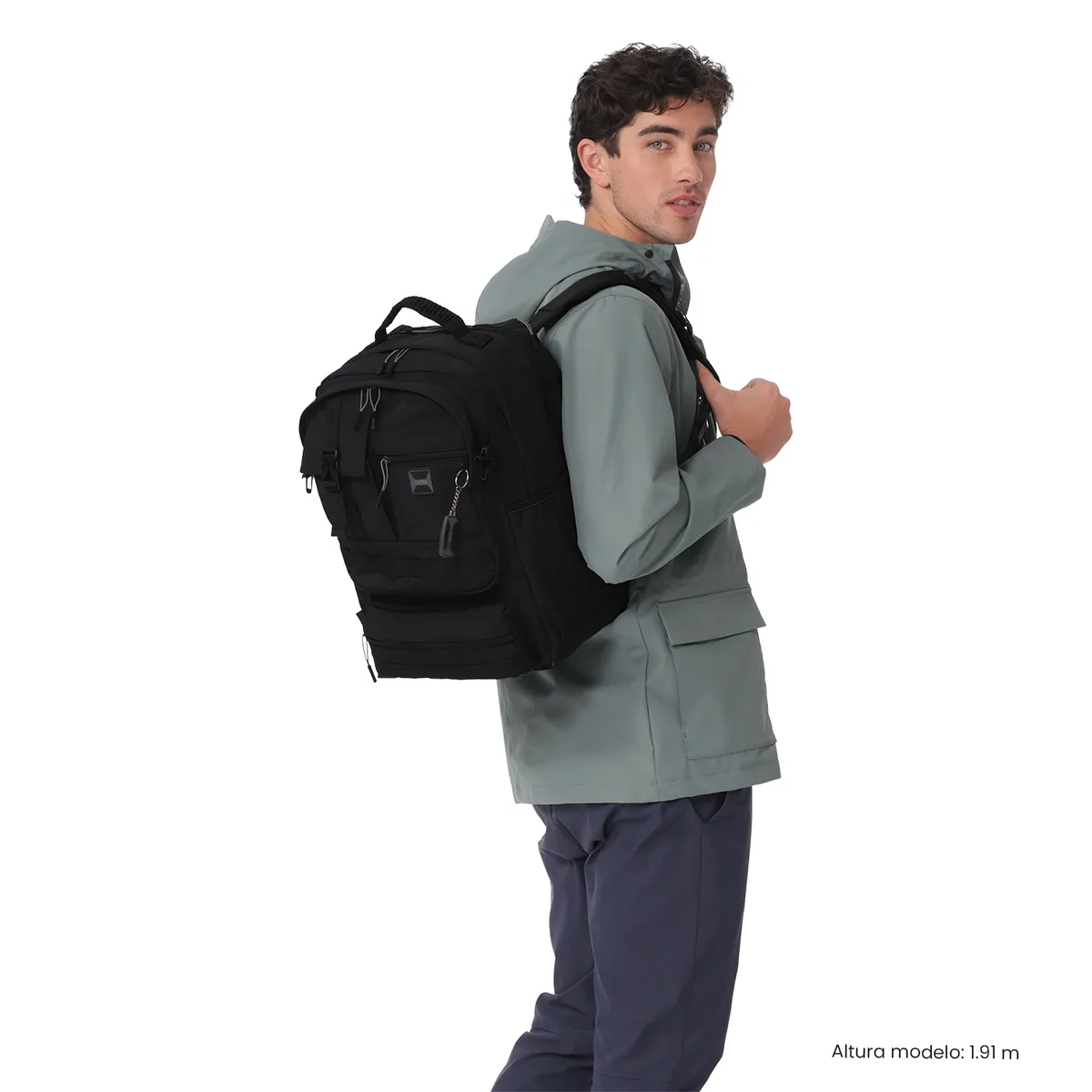 TOTTO - Mochila Universitario  Spa Porta PC 15.4 Negro