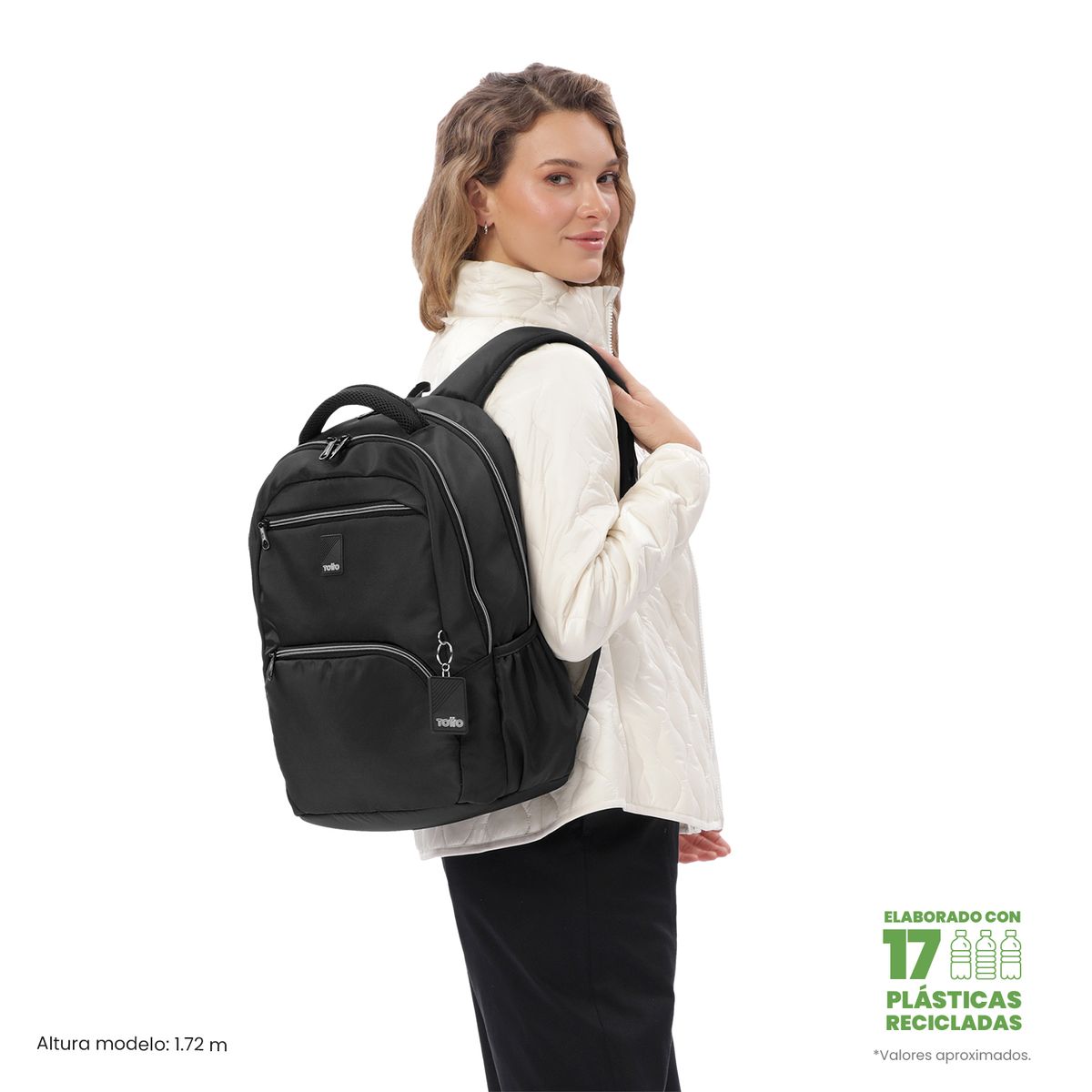 TOTTO - Mochila Universitario  Tracer 4 2.0 Porta PC 14 Negro