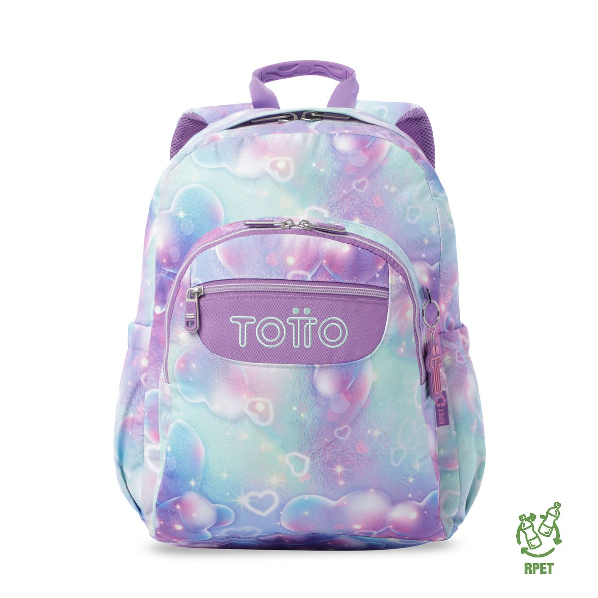 TOTTO - Mochila Escolar Juvenil Porta PC 14 Acuarela Morada