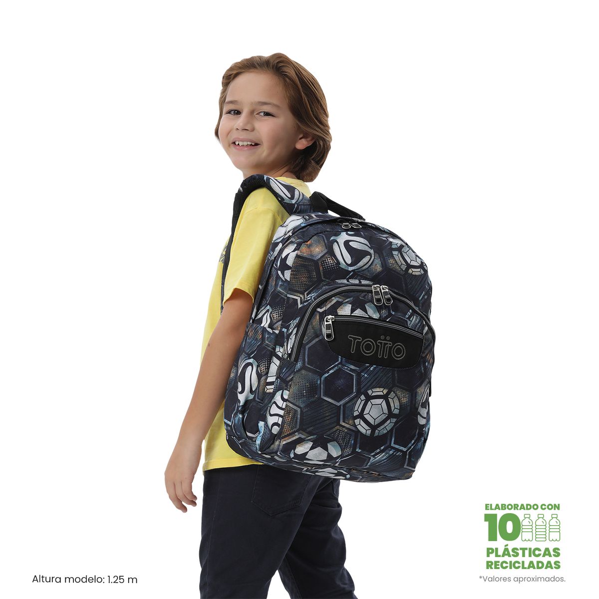 TOTTO - Mochila Escolar Juvenil Porta PC 14 Acuarela Negra
