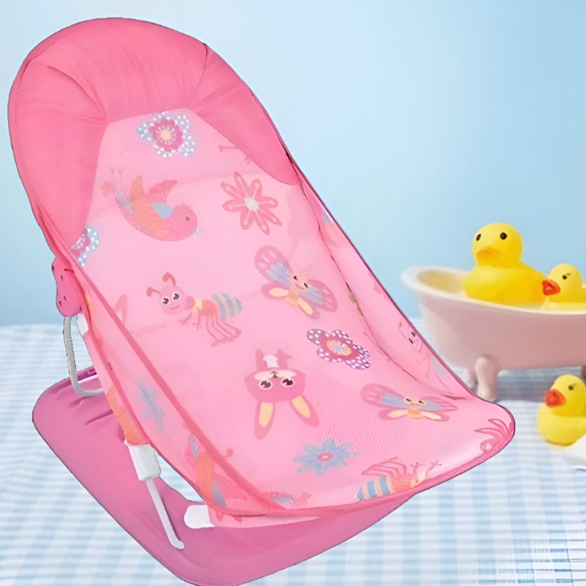 GENERICO - Silla De Baño Para Bebé Plegable Antideslizante Newborn Rosada